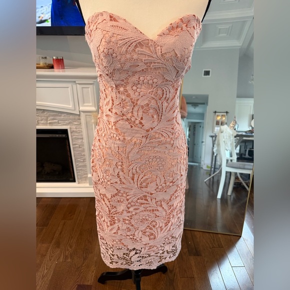 Jovani Pink Sheath Cocktail Dress Sweetheart Neckline - Picture 1 of 7